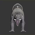 Purple Reptile Crocodile 3D Model With Saddle Like Seat Design