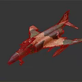 Military Airplane Model with Camouflage Green and Orange Paint and Tail Number 07