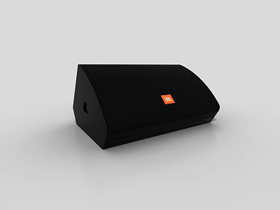 JBL Black Wedge Shaped Speaker With Orange Logo And Mesh Grille Design For Audio 3d model