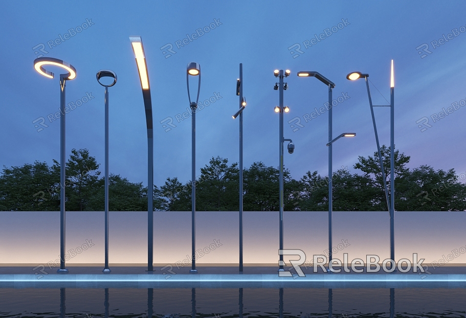 Street lamp high pole lamp landscape lamp garden lamp model