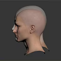Three Hairless Human Head Models With Detailed Facial Organs And Features