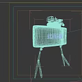 Green Military Target With Tripod Stand And Aiming Device Front Facing Enemy