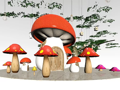 Modern Cartoon Scene Mushroom 3d model Modern Cartoon Scene Mushroom 3d model