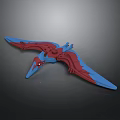 Colorful Pterosaur Toy Model With Blue Red Wings And Detailed Design In Flying Pose