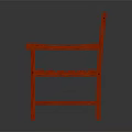 Red Wooden Outdoor Bench With Cross Pattern Backrest And Sturdy Armrests For Garden