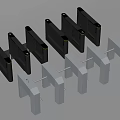 Various Types of Modern Security Turnstiles with Metal Frames and Indicators