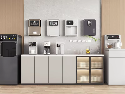 Modern Open Kitchen Interior Design Featuring Daily Electrical Appliances And Island Counter 3d model