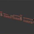 Classic Stone Architectural Scene Components With Balustrades Railings And Pillars