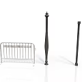 Sturdy Silver Metal Barrier And Black Decorative Posts For Building Scenes