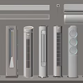 Modern Air Conditioner Fan Designs Including Tower And Wall Mounted Styles In Sleek White Silver