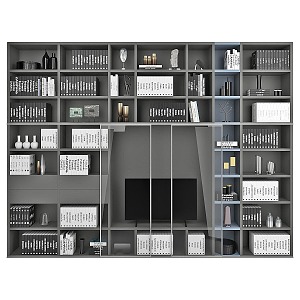 Modern Bookcase Decorative Cabinet 3d model