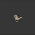 Bone Smoking Pipe With Long Stem And Carved Bowl On Black Background