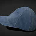 Blue Denim Baseball Hat With Stitched Details And Casual Fashion Style