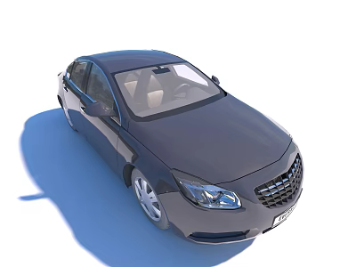 Dark Sedan Car With Realistic Design And Shadow 3d model
