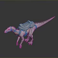 Futuristic Dinosaur Model With Intricate Saddle And Mechanical Design Elements 3d model