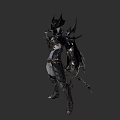 Dark Fantasy Armored Warrior Character With Spiked Helmet Bow And Ornate Armor