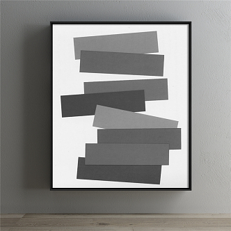 Modern abstract painting simple gray restaurant abstract 3d model