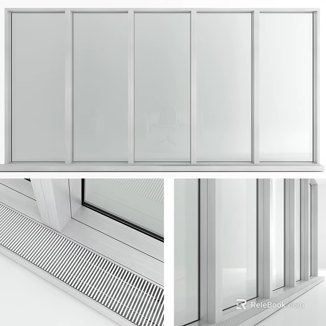 Modern Aluminum Casement Windows With Double Pane Glass And Sleek Frame Design 3d model 
