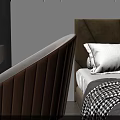 Stylish Bedroom Side Table With Wooden Top Black Metal Frame Vase Books And Palm Plant