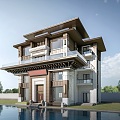 Modern Single-Family Villa Country House Homestay Villa Country Villa 3d model