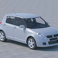 Silver Suzuki Five Door Compact Hatchback With Stylish Design And Alloy Wheels 3d model