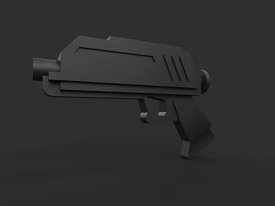 Futuristic Black Handgun 3D Model With Sleek Geometric Design And Modern Structure 3d model