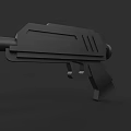 Futuristic Black Handgun 3D Model With Sleek Geometric Design And Modern Structure
