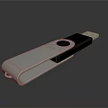 Sleek Metallic USB Flash Drive With Silver Black Exterior And Keyhole Feature