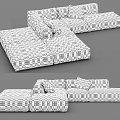 Modern Sectional Sofa Set With Light Gray Cushions And Modular Design 3d model