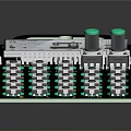 Electronic Circuit Board With Control Buttons Knobs Display Screen And Green Indicators
