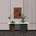 Light Luxury End View Desk 3d model