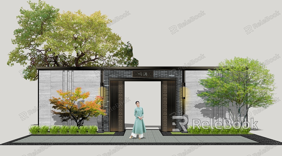 New Chinese style landscape wall model