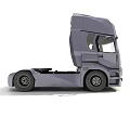 Modern Commercial Truck With Aerodynamic Body LED Headlights And Front Grille Design