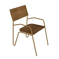 Modern Dining Chairs With Black And Brown Wooden Seats And Metal Frames