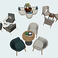 Stylish Modern Table Chair Sets With Round Tables And Comfortable Colorful Seats