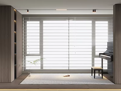 Modern Square Carpet Venetian Curtain Dream Curtain Vertical Curtain Piano Green Plant Carpet Balcony Cabinet 3d model