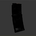 Black Plastic Gun Magazine With Grid Pattern Design And Orange Tip