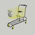 Modern Shopping Cart Supermarket Trolley 3d model