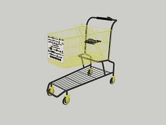 Modern Shopping Cart Supermarket Trolley 3d model