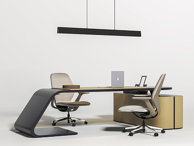 Modern Office Desk and Chair Leading Office Desk and Chair 3d model