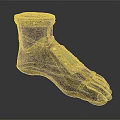 Antique Decorative Foot Shaped Household Item With Gold Trim And Blue Inlays