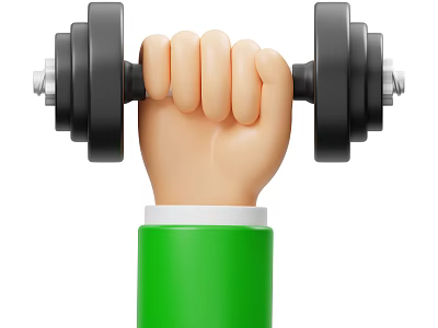 Game Movie Character Holding Dumbbell With Green Arm And White Cuff 3d model