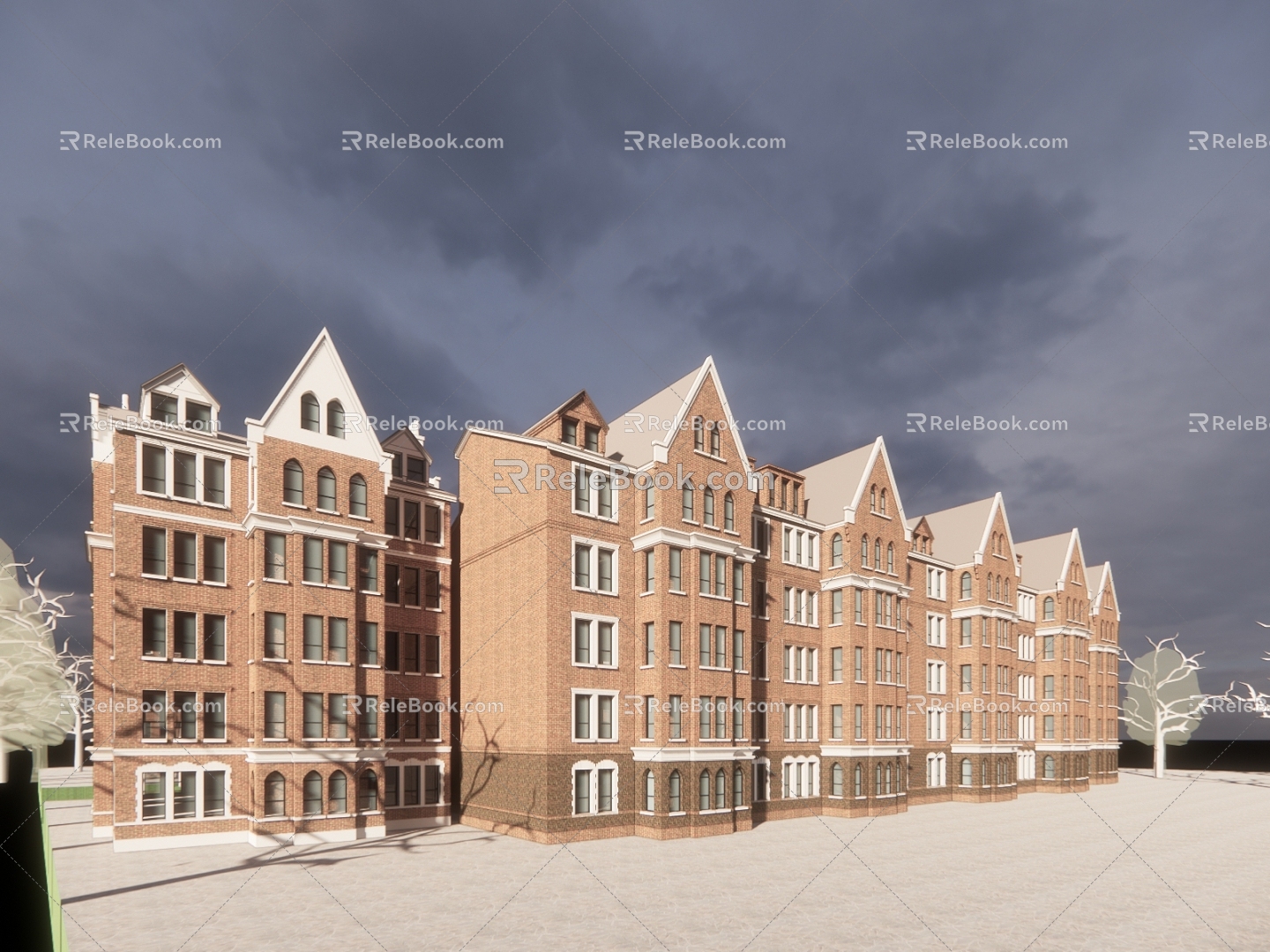 European residential building community building 3d model