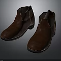 Comfortable Brown Ankle Boots With Leather Material And Stitched Casual Design