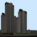 Modern High Rise Residential Building With Greenery Trees And Road Surroundings