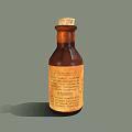 Medical Instrument Brown Bottle With Cork Stopper For Liquid Medical Use