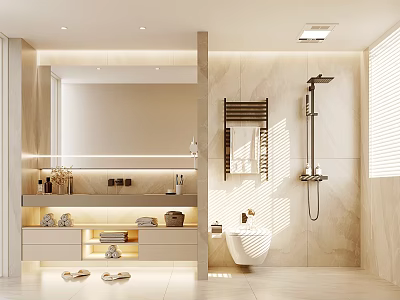 Cream toilet Modern toilet 3d model