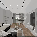 Modern TV Background Cabinet Design With Large Screen Storage Shelves And LED Strip Lighting