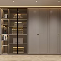 Modern Wardrobe Design With Glass Door Built-in LED Lighting And Shelves For Folded Clothes
