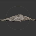 3D Terrain Model With Irregular Shape And Silver White Textured Surface
